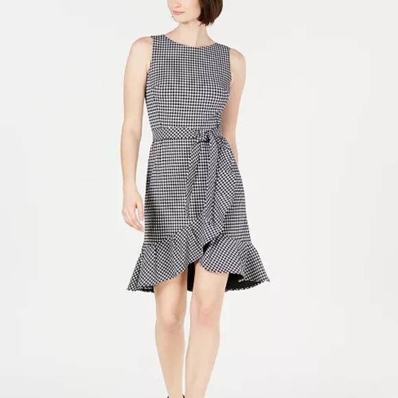 Calvin Klein Checkered Ruffle Dress - Picture 9 of 13